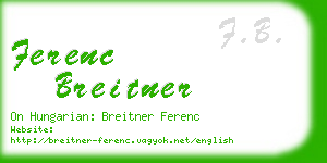 ferenc breitner business card